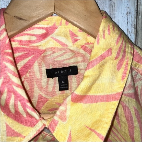 Talbots Linen Watercolor Botanical Button Down - Picture 6 of 6